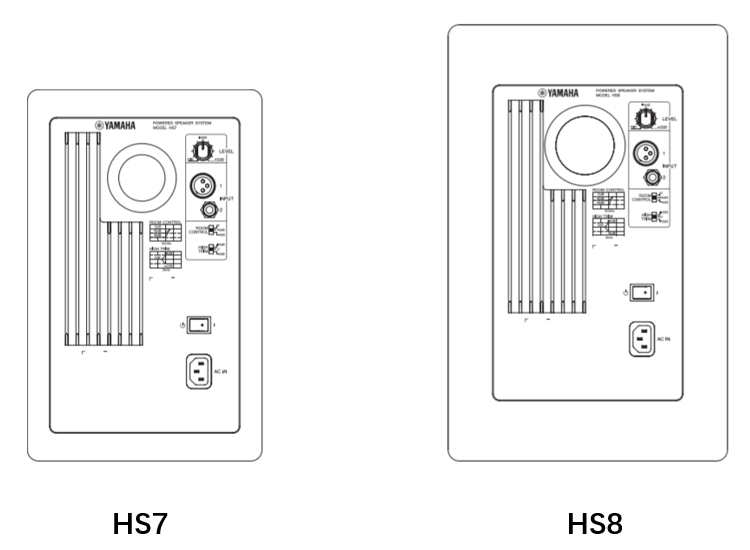 yamaha-hs7-vs-hs8-rear-panel